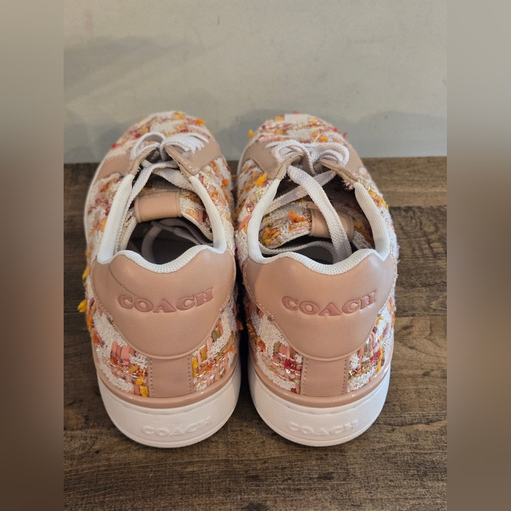 Coach Lowline Natural Multicolor Sneakers with Signature Tweed Pattern SIZE 11 - Picture 13 of 16